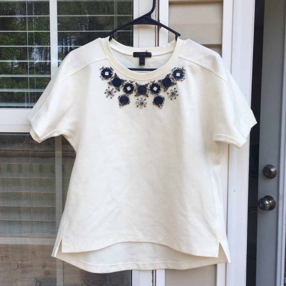 J.Crew embellished rhinestone loose fit shirt